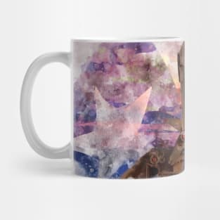 Texan Pumpjack with Texas Flag watercolor Mug